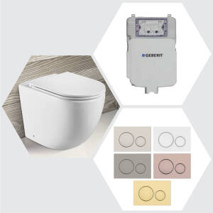 Geberit Sigma 8 Fienza Koko Matte White In Wall Cistern Toilet Suite Colour Button