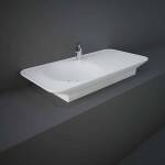 RAK Valet 112cm Matte White Wall Hung/Counter Top Basin- Right Ledge 1 Taphole