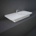 RAK Valet 112cm Matte White Wall Hung/Counter Top Basin- Left Ledge 1 Taphole