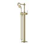 Modern National Bordeaux Freestanding Bath Mixer With Hand Shower Brushed Gold