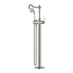 Modern National Bordeaux Freestanding Bath Mixer With Hand Shower Brushed Nickel