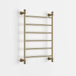 Modern National Medoc Federation Classic 6 Bar Heated Towel Rail Brushed Gold