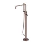 Nero Zen SS316L Freestanding Bath Mixer With Outdoor Shower Hose Brushed Bronze