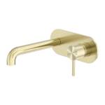 Nero Zen SS316L 185mm Wall Basin/Bath Mixer Spout Brushed Gold