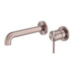 Nero Zen SS316L 185mm Wall Basin/Bath Mixer Separate Back Plate Spout Brushed Bronze