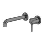 Nero Zen SS316L 230mm Wall Basin/Bath Mixer Separate Back Plate Spout Graphite