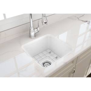 Ovia 483mm Square Undermount Inset Fine Fireclay Butler Sink Single Bowl Farmhouse Kitchen Sink