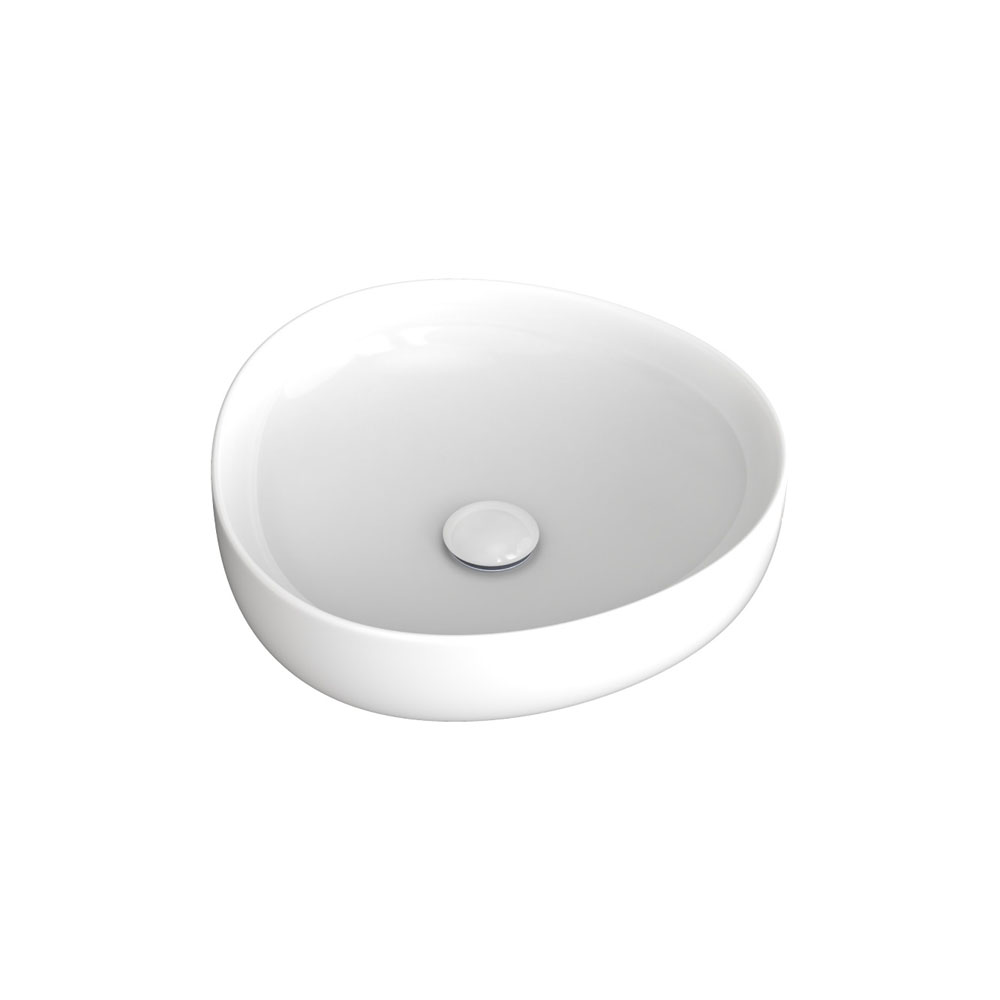 Fienza Pebble Small Above Counter Basin, Gloss White - BSD