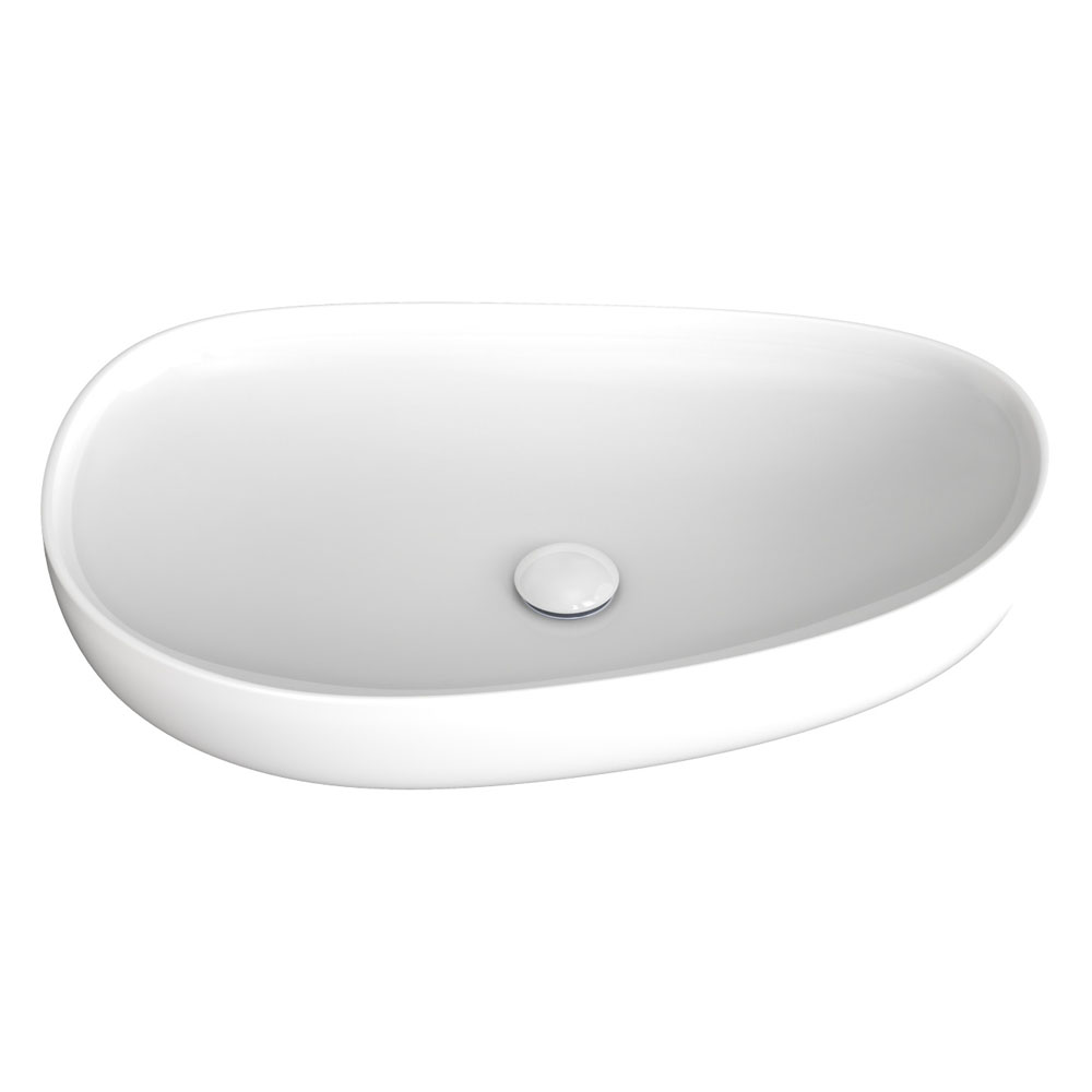 Fienza Pebble Large Above Counter Basin, Gloss White - BSD