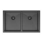 Hana 27L/27L Double Kitchen Sink, PVD Carbon Metal