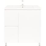 Bianca 750mm Square Vanity on Legs with Ceramic Basin - Right Drawers