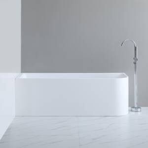 1500x730x510mm Bathtub Left Corner Back to Wall Acrylic Gloss White Freestanding Bath tub