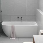 Ovia Vienna 1400mm Right Hand Corner Bath Tub Matte White No Overflow