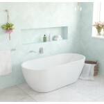 1395x750x560mm Ovia Egg Matte White Bathtub Freestanding Acrylic No Overflow