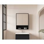 Hera 600mm Shaving Cabinet Black Oak